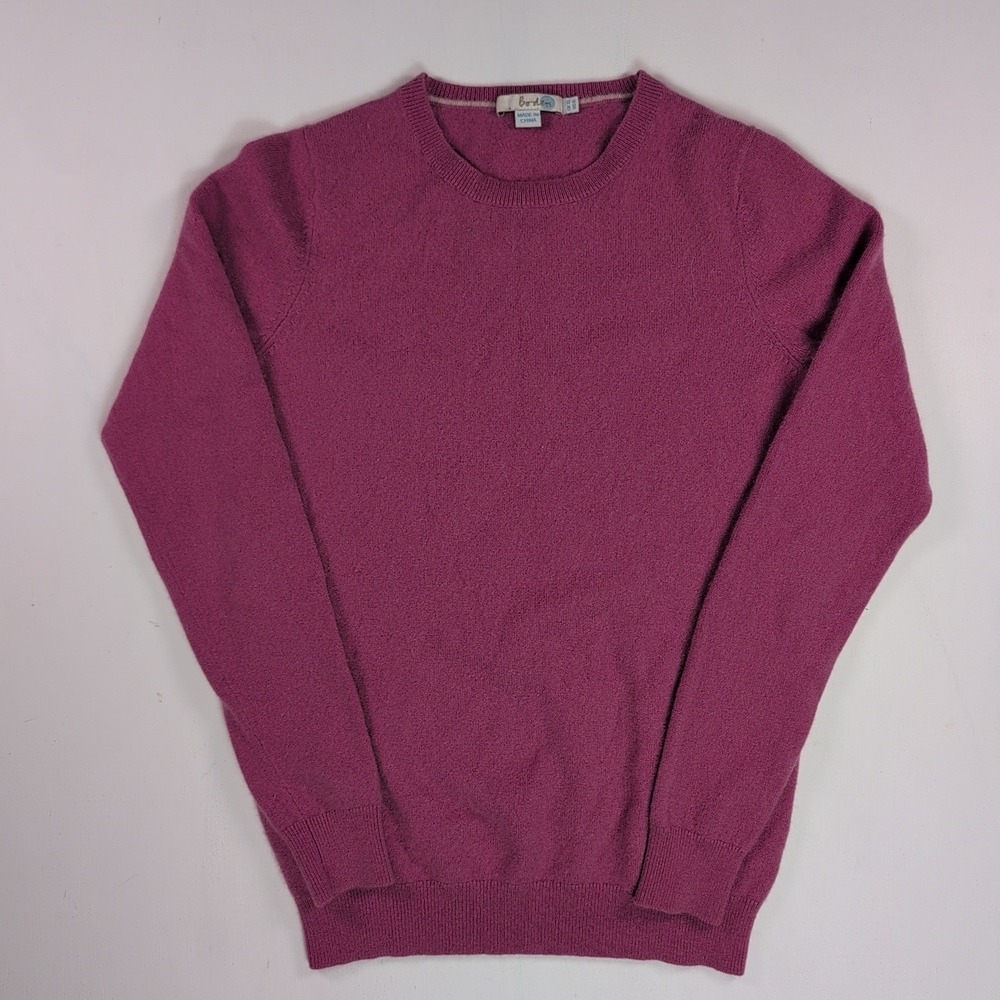 Boden Womens 100% Cashmere Crewneck Sweater Pink Berry US 6 Cozy Knit